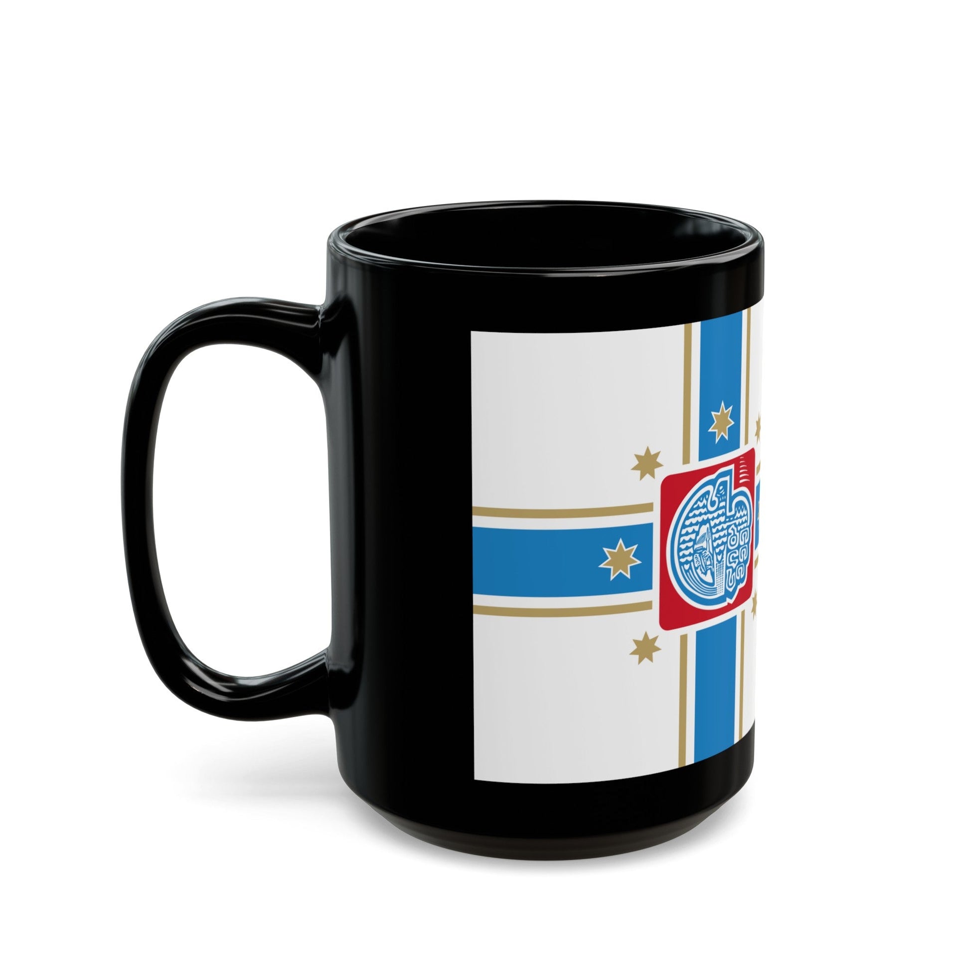 Flag of Tbilisi Georgia - Black Coffee Mug-The Sticker Space