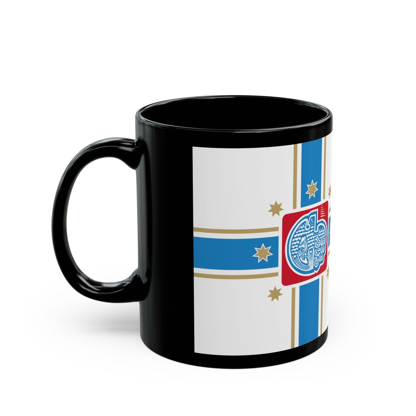 Flag of Tbilisi Georgia - Black Coffee Mug-The Sticker Space