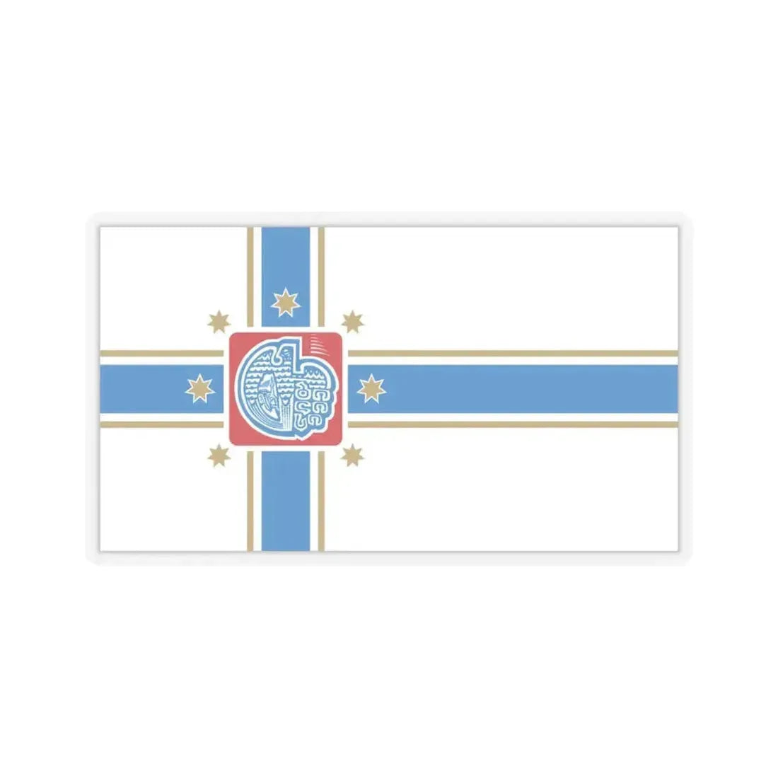 Flag of Tbilisi Georgia - STICKER Vinyl Kiss-Cut Decal 4 Inch Transparent - The Sticker Space