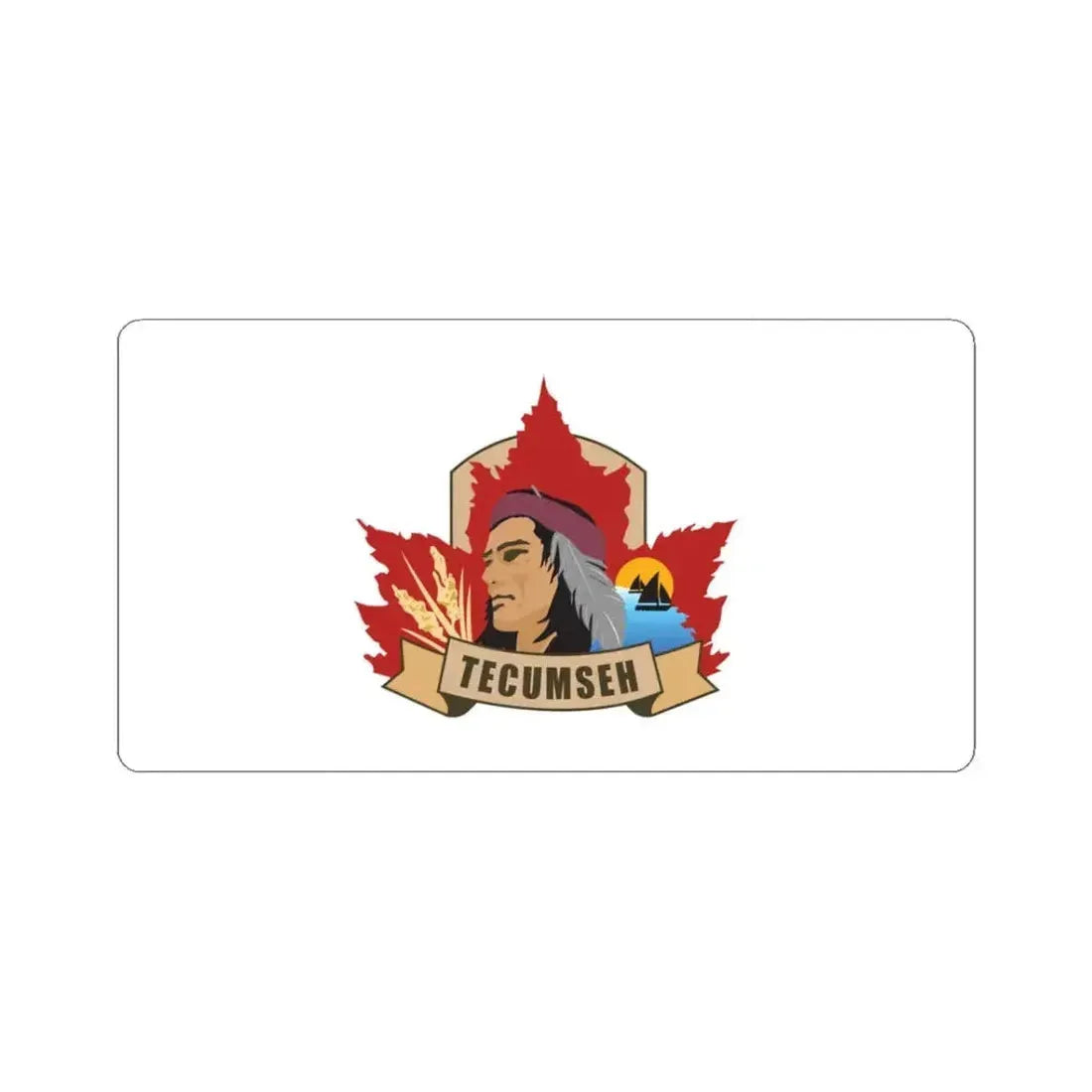 Flag of Tecumseh Canada (Canada) STICKER Vinyl Kiss-Cut Decal 3 Inch White - The Sticker Space