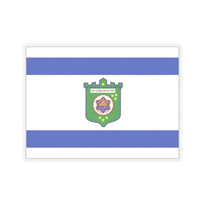 Flag of Tel Aviv Israel - STICKER Vinyl Kiss-Cut Decal 3 Inch Transparent - The Sticker Space
