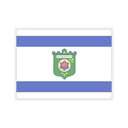 Flag of Tel Aviv Israel - STICKER Vinyl Kiss-Cut Decal 4 Inch Transparent - The Sticker Space