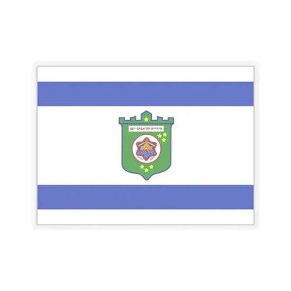 Flag of Tel Aviv Israel - STICKER Vinyl Kiss-Cut Decal 6 Inch Transparent - The Sticker Space