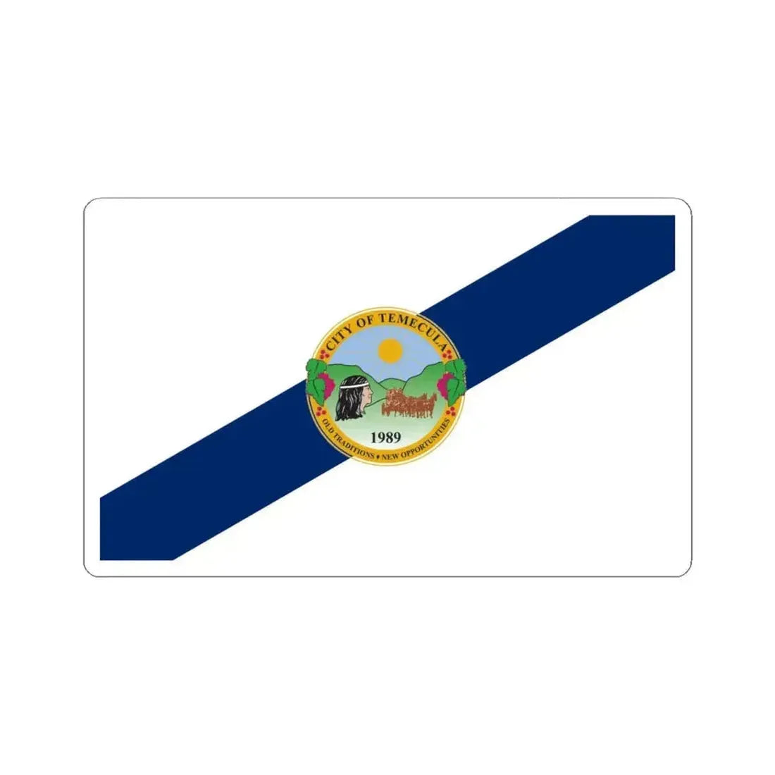 Flag of Temecula, California - STICKER Vinyl Kiss-Cut Decal 4 Inch White - The Sticker Space
