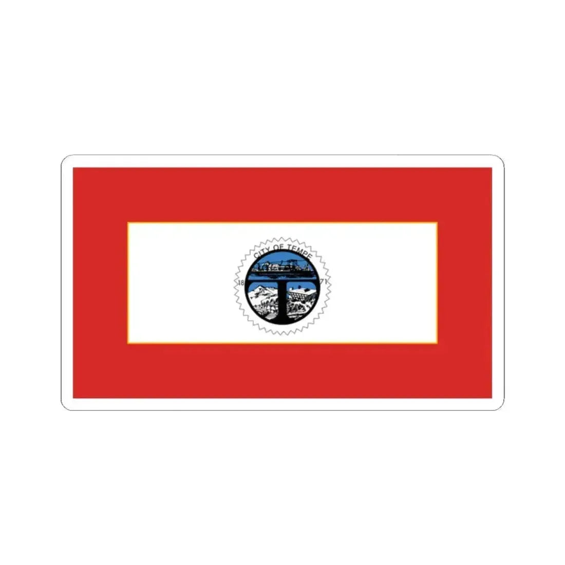 Flag of Tempe Arizona 1971-1987 (United States) STICKER Vinyl Kiss-Cut Decal 2 Inch White - The Sticker Space