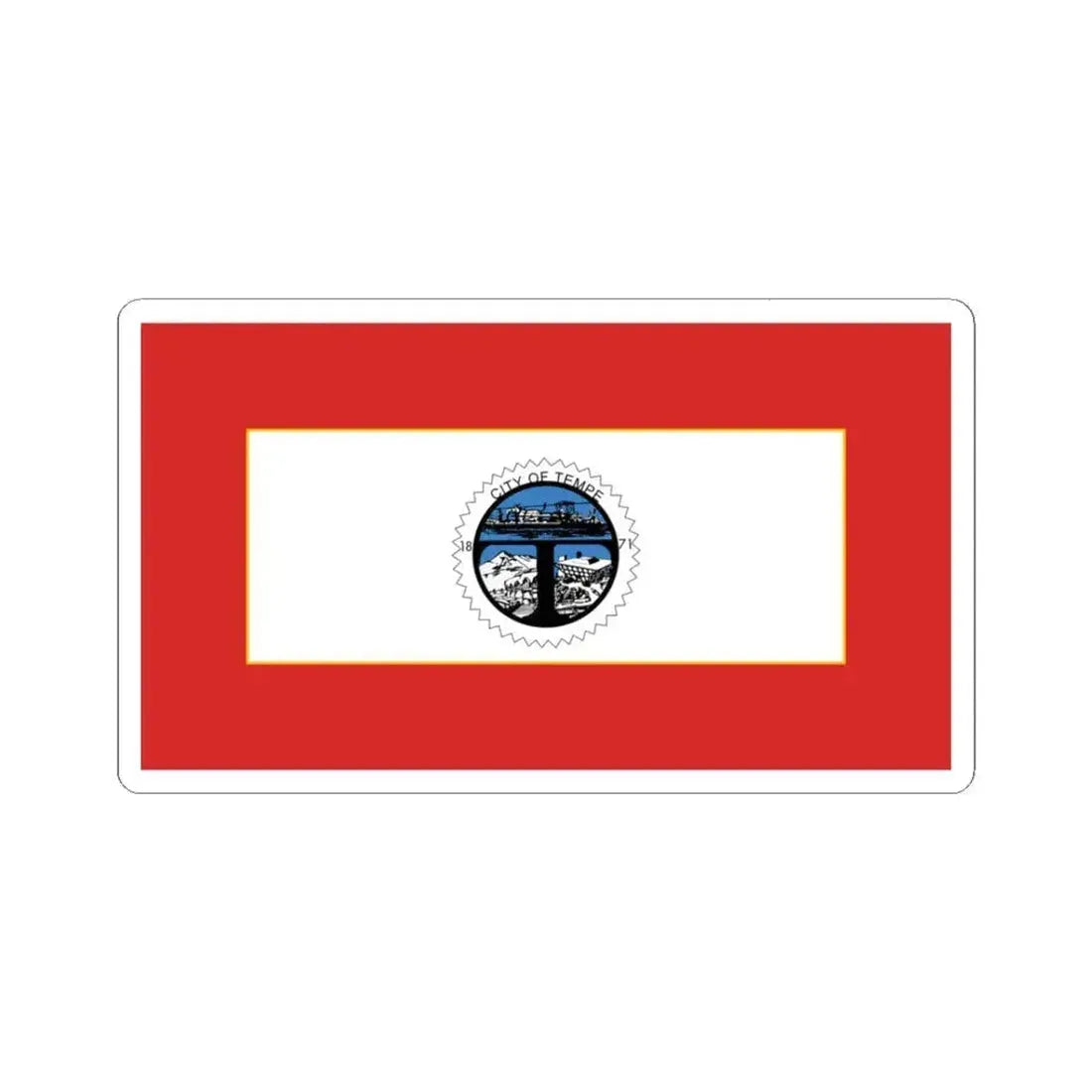 Flag of Tempe Arizona 1971-1987 (United States) STICKER Vinyl Kiss-Cut Decal 3 Inch White - The Sticker Space