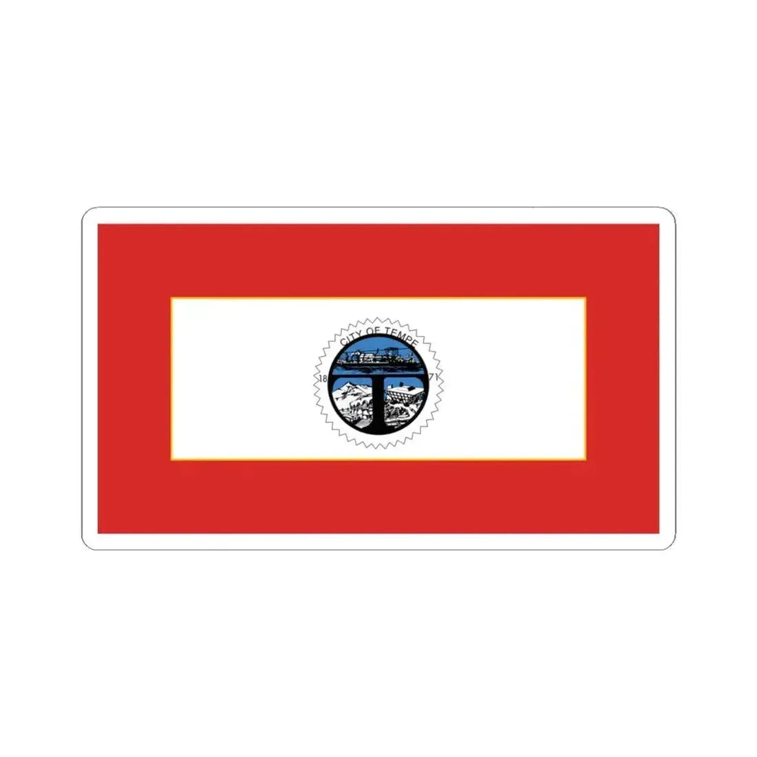 Flag of Tempe Arizona 1971-1987 (United States) STICKER Vinyl Kiss-Cut Decal 4 Inch White - The Sticker Space