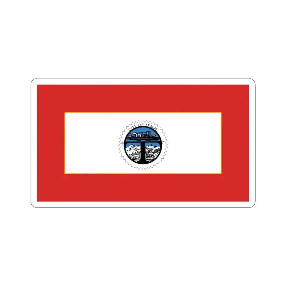 Flag of Tempe Arizona 1971-1987 (United States) STICKER Vinyl Kiss-Cut Decal 6 Inch White - The Sticker Space