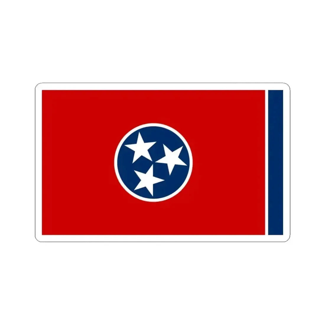 Flag of Tennessee (United States) STICKER Vinyl Kiss-Cut Decal 3 Inch White - The Sticker Space