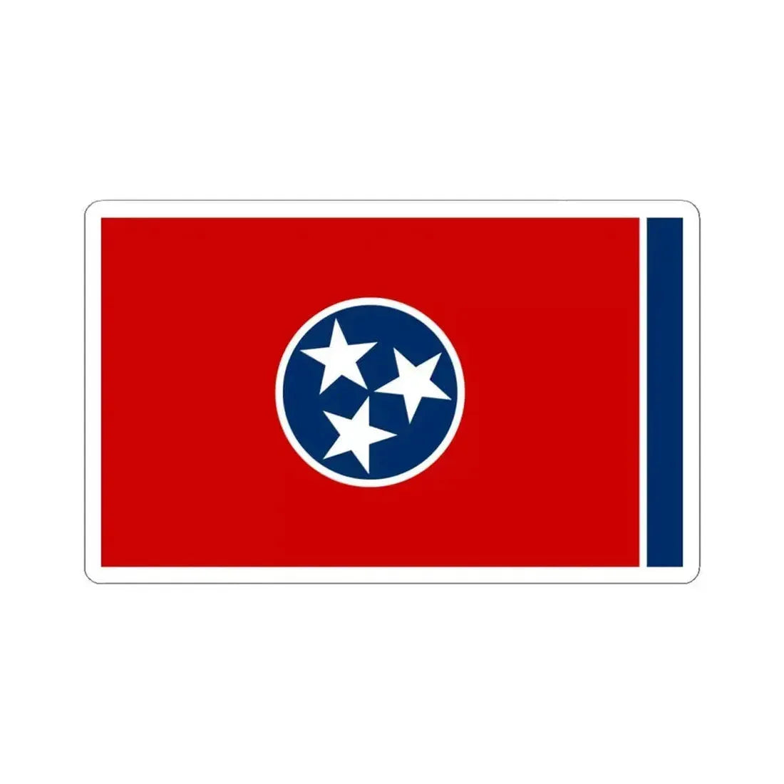 Flag of Tennessee (United States) STICKER Vinyl Kiss-Cut Decal 4 Inch White - The Sticker Space