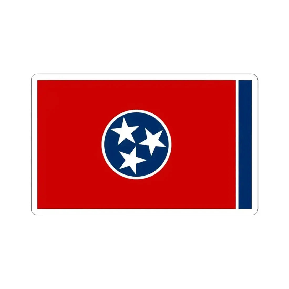 Flag of Tennessee (United States) STICKER Vinyl Kiss-Cut Decal 6 Inch White - The Sticker Space