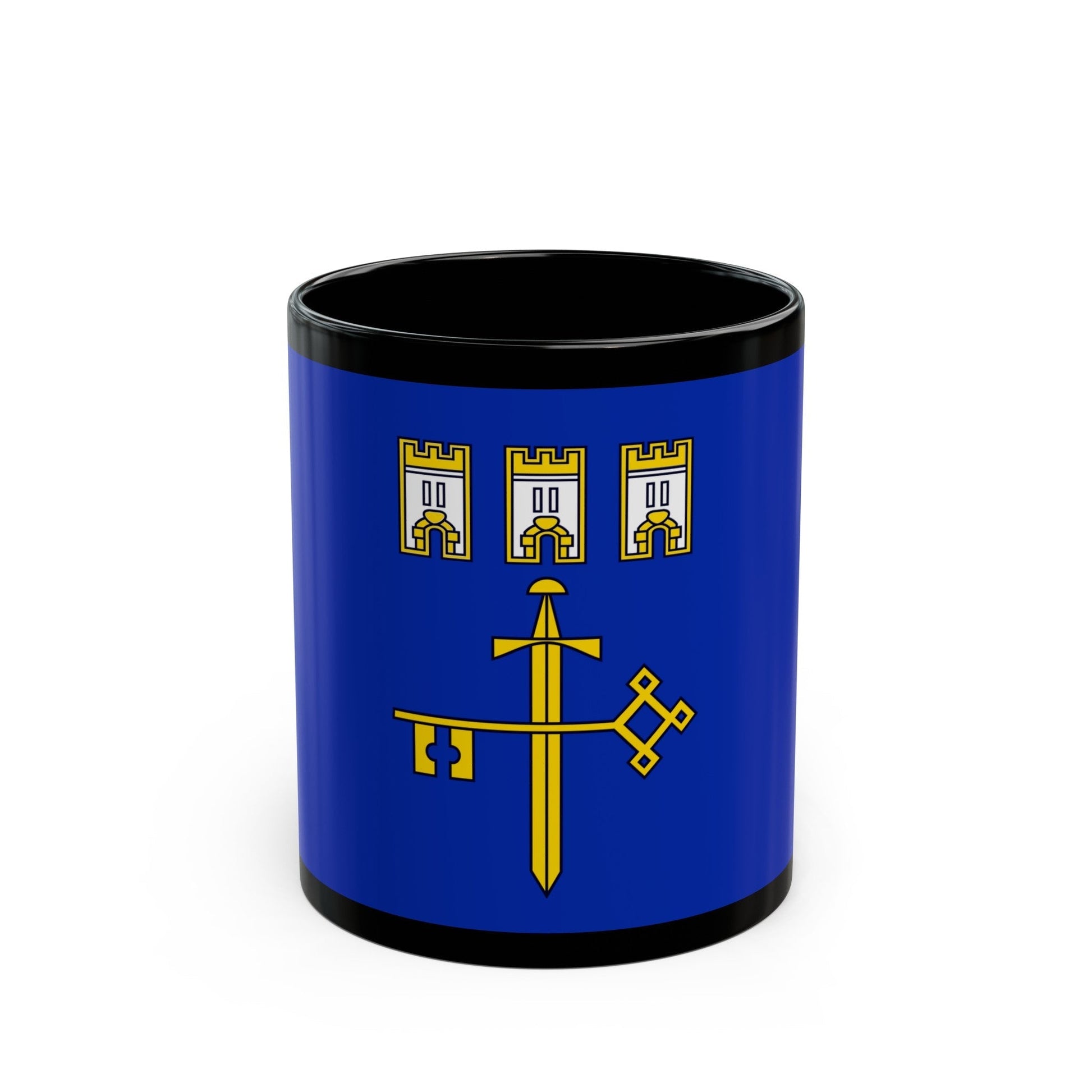 Flag of Ternopil Oblast Ukraine - Black Coffee Mug-11oz-The Sticker Space