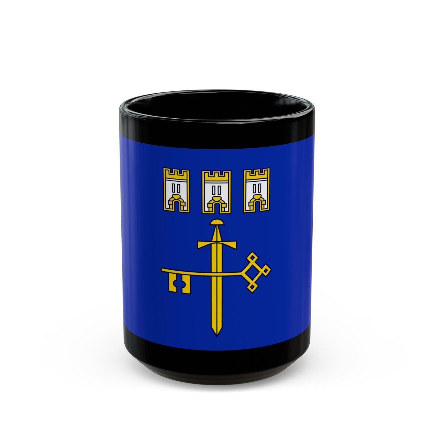 Flag of Ternopil Oblast Ukraine - Black Coffee Mug-15oz-The Sticker Space