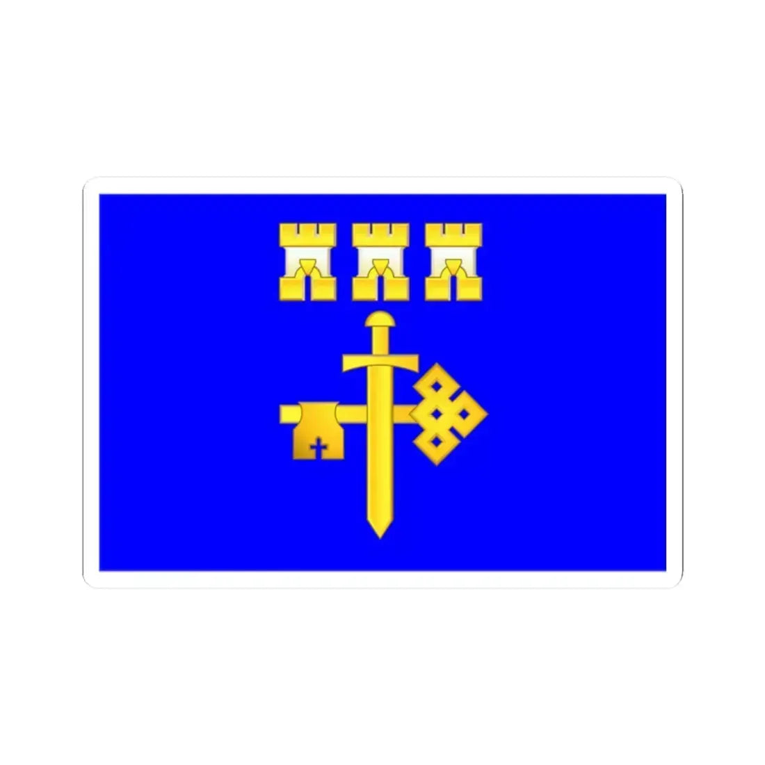 Flag of Ternopil Oblast (Ukraine) STICKER Vinyl Kiss-Cut Decal 2 Inch White - The Sticker Space