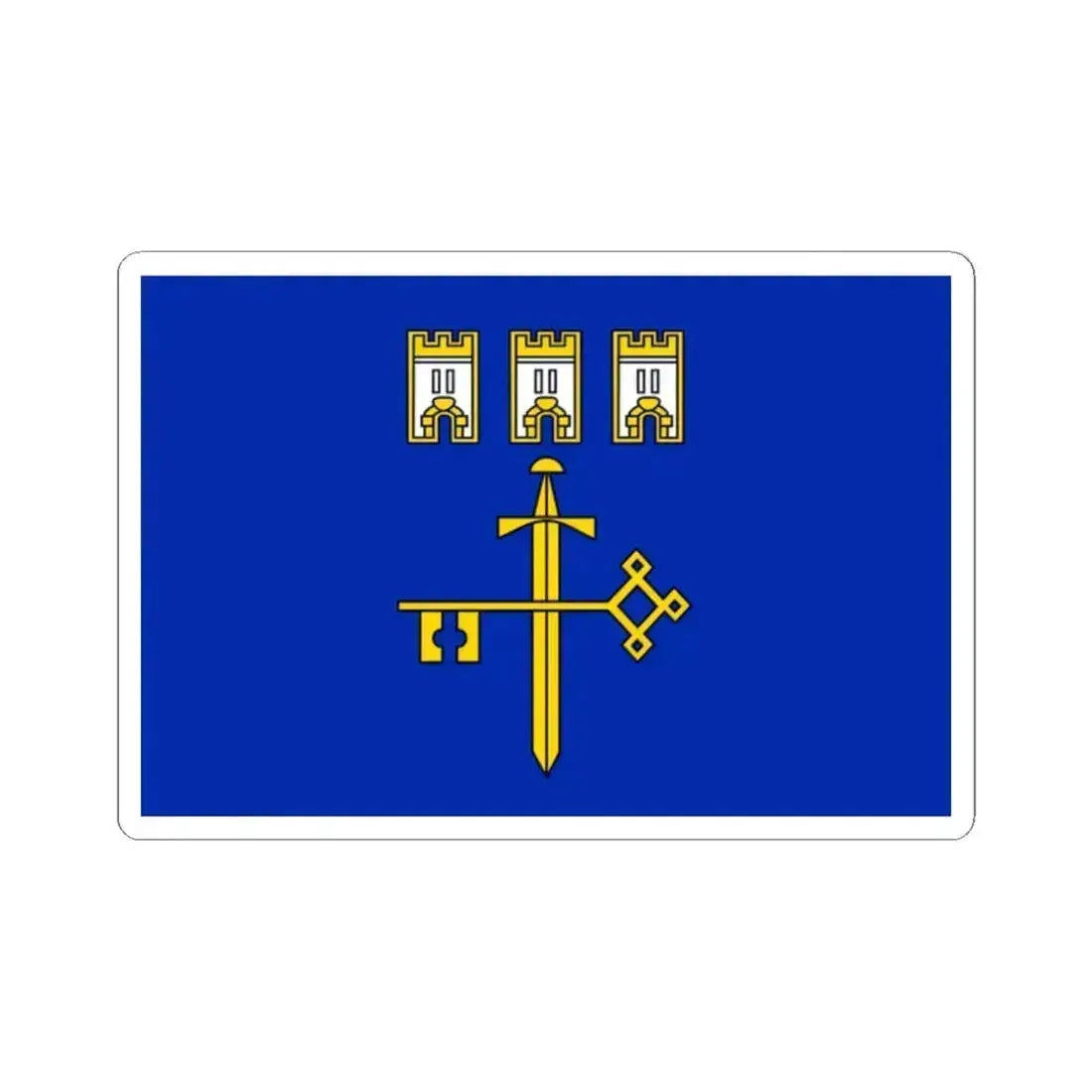 Flag of Ternopil Oblast Ukraine - STICKER Vinyl Kiss-Cut Decal 2 Inch White - The Sticker Space