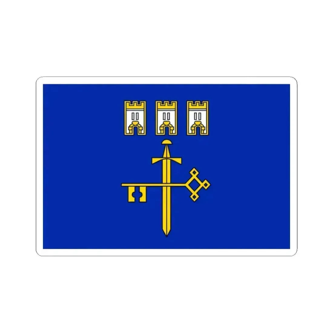 Flag of Ternopil Oblast Ukraine - STICKER Vinyl Kiss-Cut Decal 2 Inch White - The Sticker Space