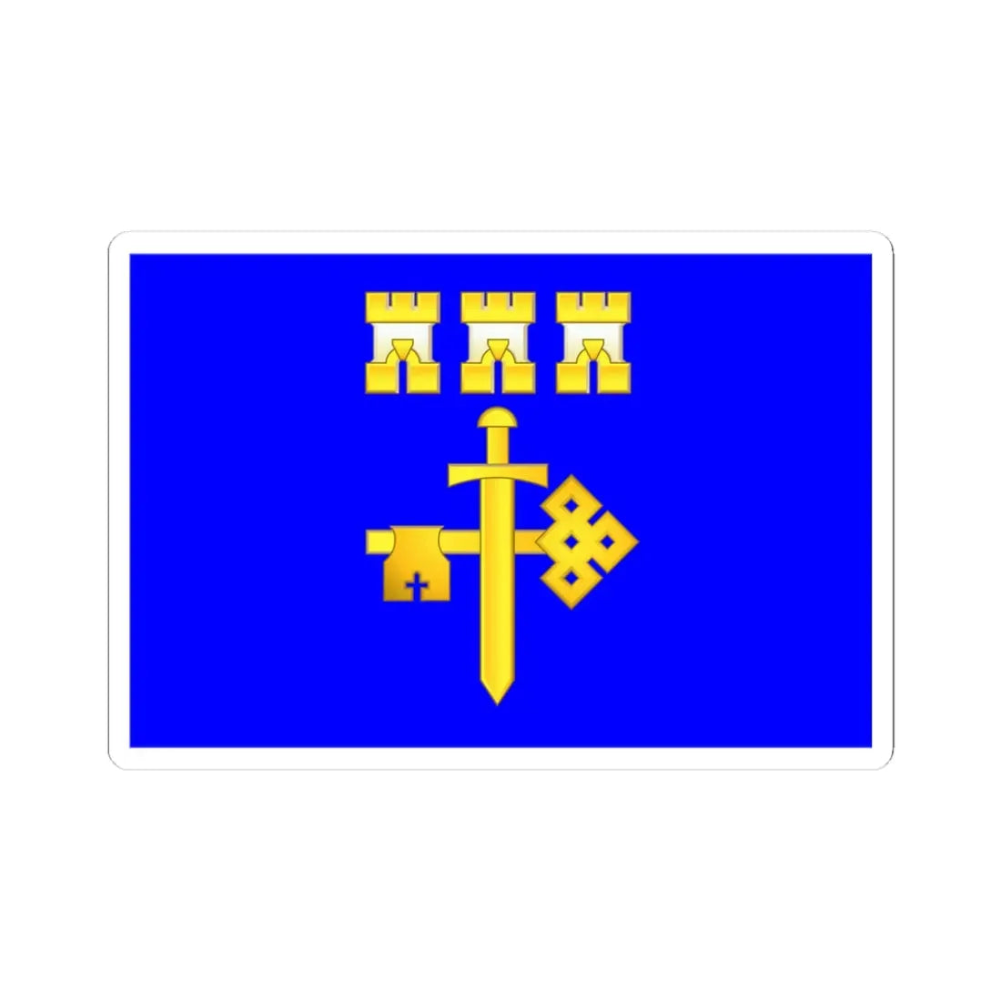 Flag of Ternopil Oblast (Ukraine) STICKER Vinyl Kiss-Cut Decal 3 Inch White - The Sticker Space