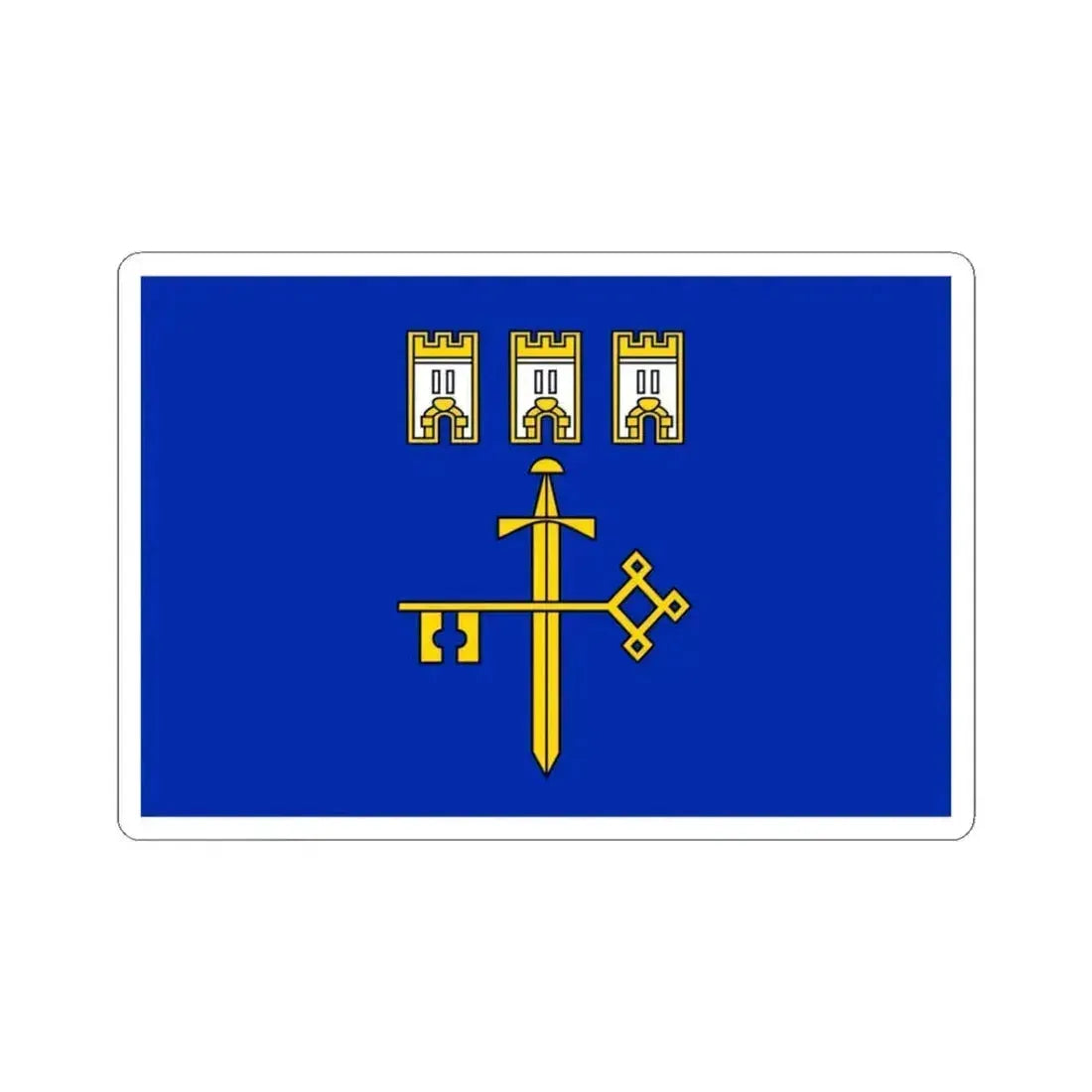 Flag of Ternopil Oblast Ukraine - STICKER Vinyl Kiss-Cut Decal 3 Inch White - The Sticker Space