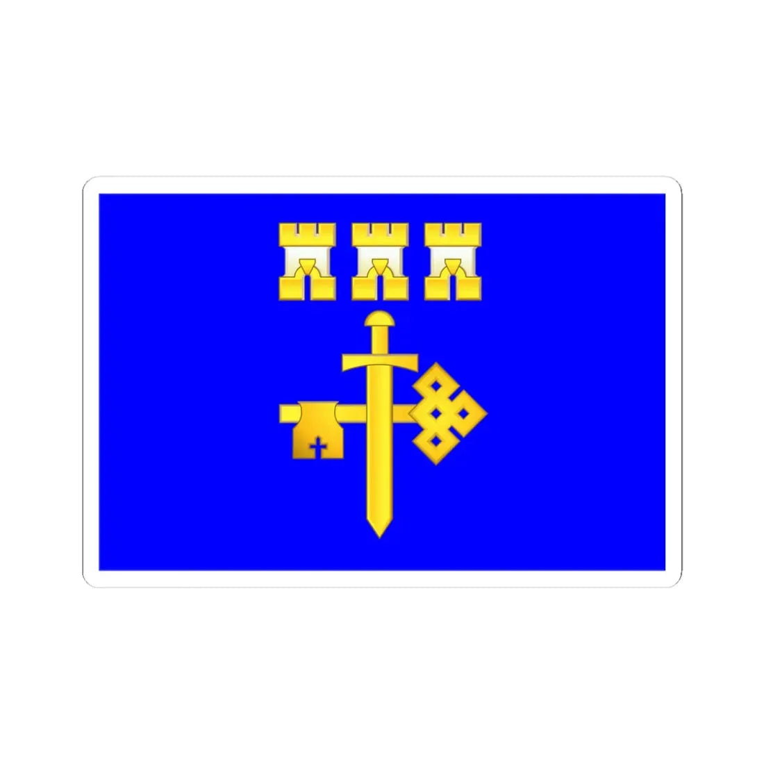 Flag of Ternopil Oblast (Ukraine) STICKER Vinyl Kiss-Cut Decal 4 Inch White - The Sticker Space