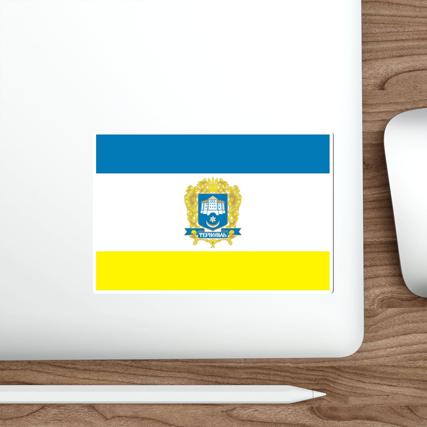 Flag of Ternopil Ukraine STICKER Vinyl Die-Cut Decal-The Sticker Space