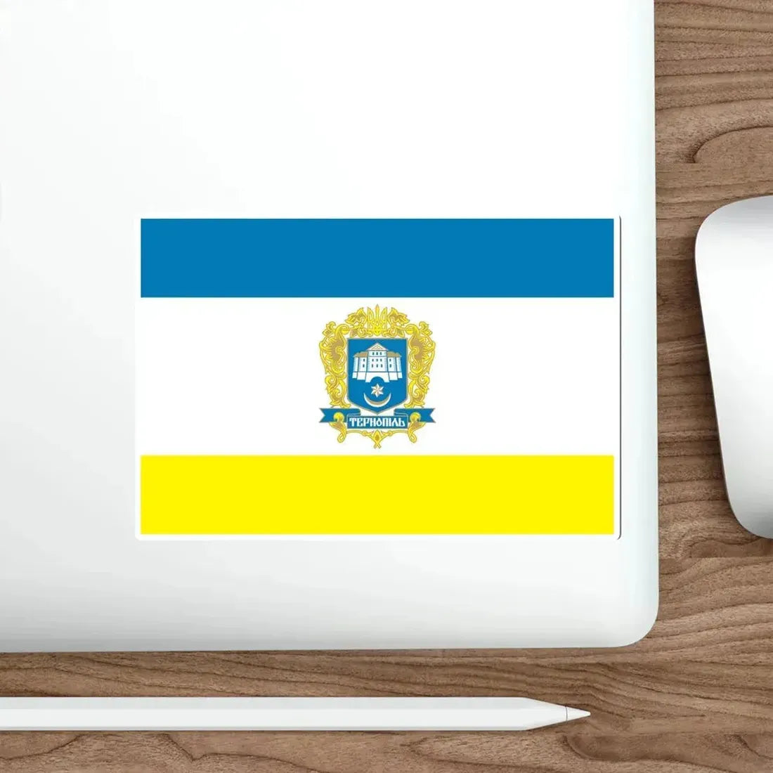 Flag of Ternopil Ukraine STICKER Vinyl Die-Cut Decal - The Sticker Space