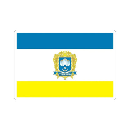 Flag of Ternopil Ukraine - STICKER Vinyl Kiss-Cut Decal 3 Inch White - The Sticker Space