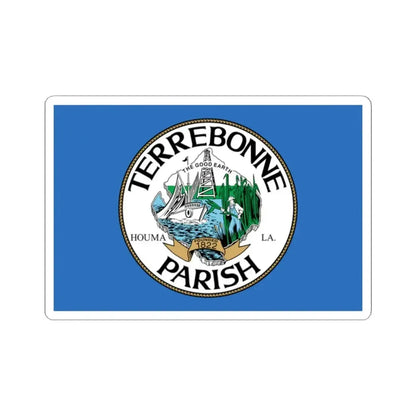 Flag of Terrebonne Parish Louisiana (United States) STICKER Vinyl Kiss-Cut Decal 2 Inch White - The Sticker Space