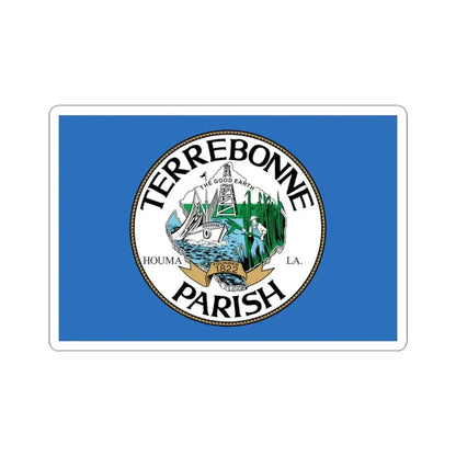 Flag of Terrebonne Parish Louisiana (United States) STICKER Vinyl Kiss-Cut Decal 3 Inch White - The Sticker Space