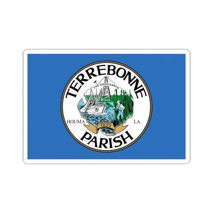 Flag of Terrebonne Parish Louisiana (United States) STICKER Vinyl Kiss-Cut Decal 4 Inch White - The Sticker Space