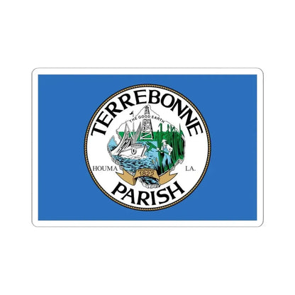 Flag of Terrebonne Parish Louisiana (United States) STICKER Vinyl Kiss-Cut Decal 6 Inch White - The Sticker Space