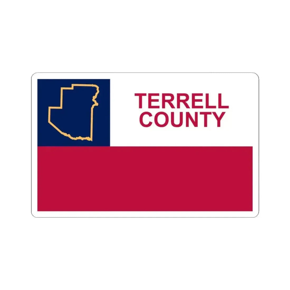 Flag of Terrell County Texas (United States) STICKER Vinyl Kiss-Cut Decal 3 Inch White - The Sticker Space