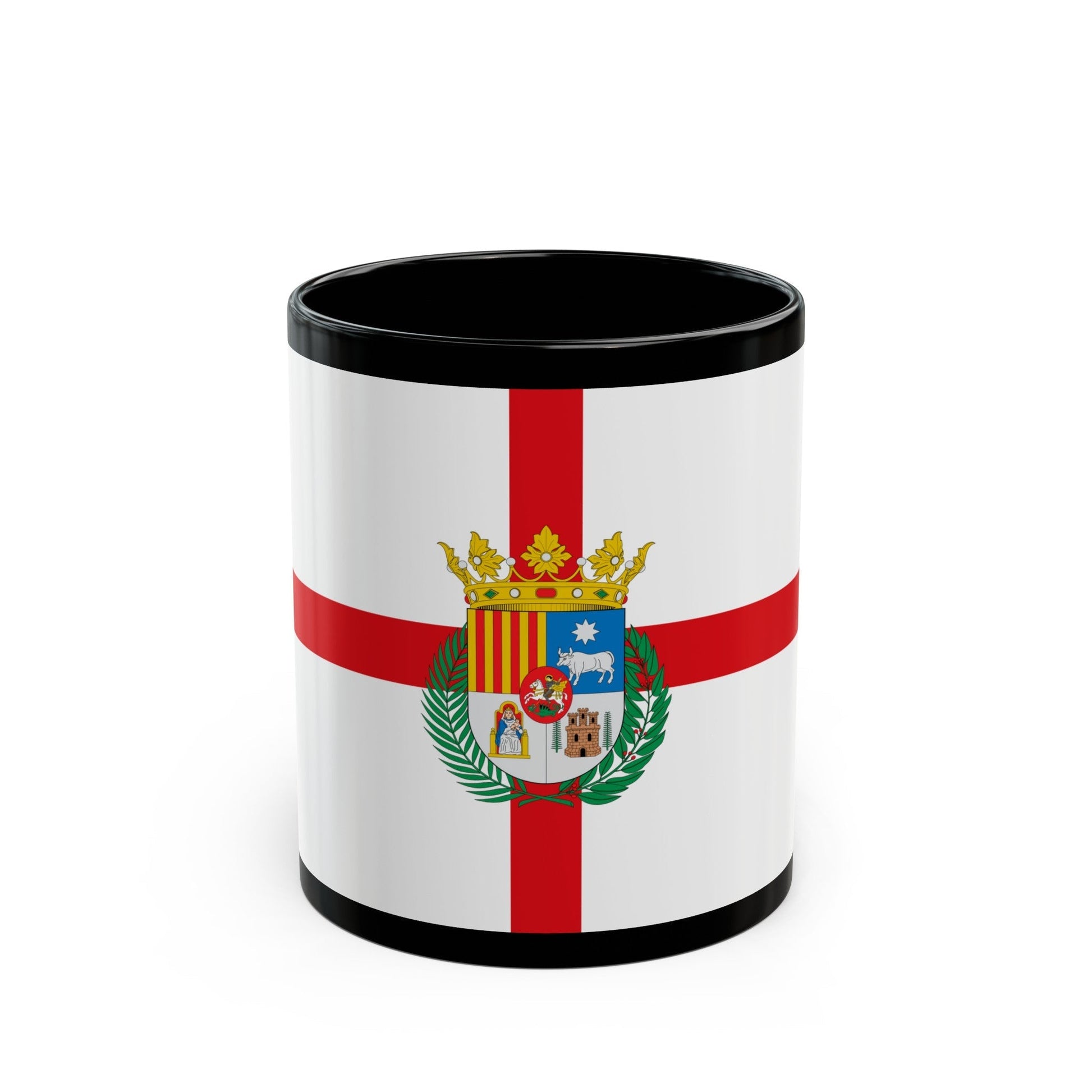 Flag of Teruel Spain - Black Coffee Mug-11oz-The Sticker Space