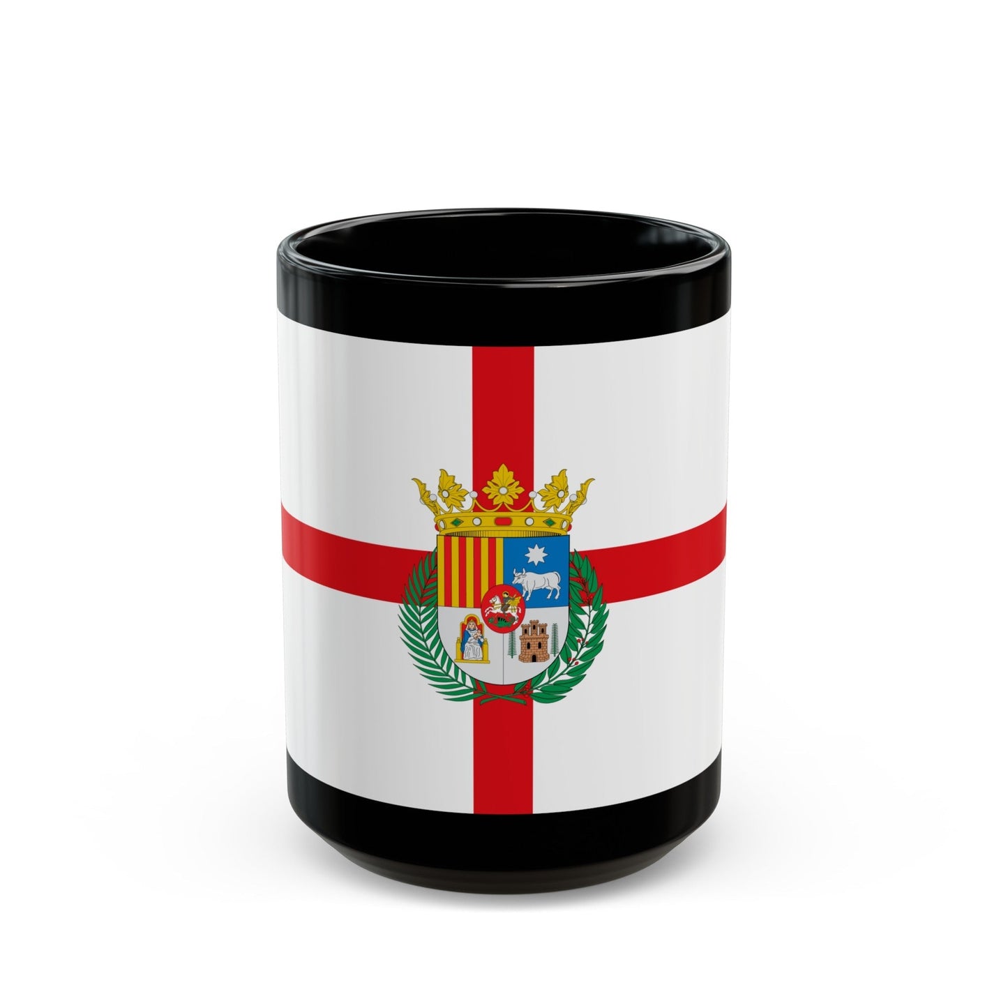 Flag of Teruel Spain - Black Coffee Mug-15oz-The Sticker Space