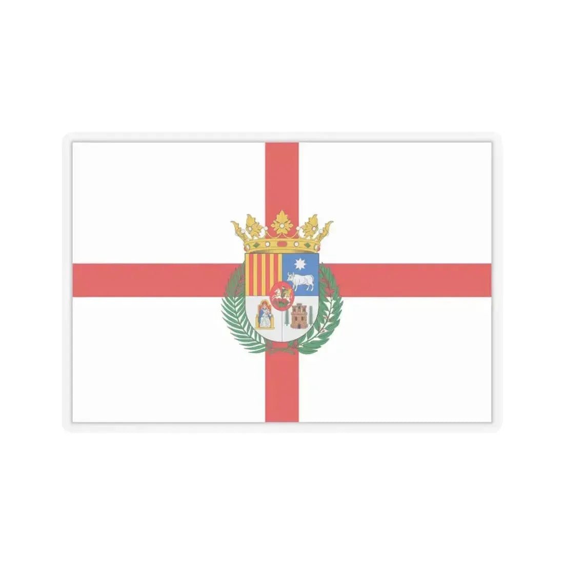 Flag of Teruel Spain - STICKER Vinyl Kiss-Cut Decal 3 Inch Transparent - The Sticker Space