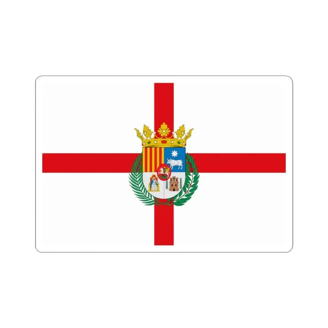 Flag of Teruel Spain - STICKER Vinyl Kiss-Cut Decal 3 Inch White - The Sticker Space