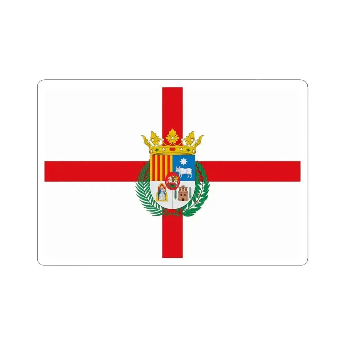 Flag of Teruel Spain - STICKER Vinyl Kiss-Cut Decal 4 Inch White - The Sticker Space