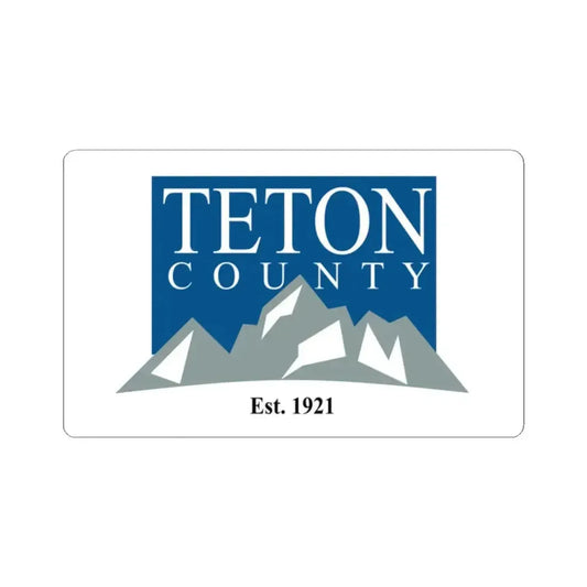 Flag of Teton County Wyoming (United States) STICKER Vinyl Kiss-Cut Decal 2 Inch White - The Sticker Space