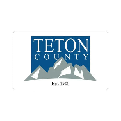 Flag of Teton County Wyoming (United States) STICKER Vinyl Kiss-Cut Decal 3 Inch White - The Sticker Space