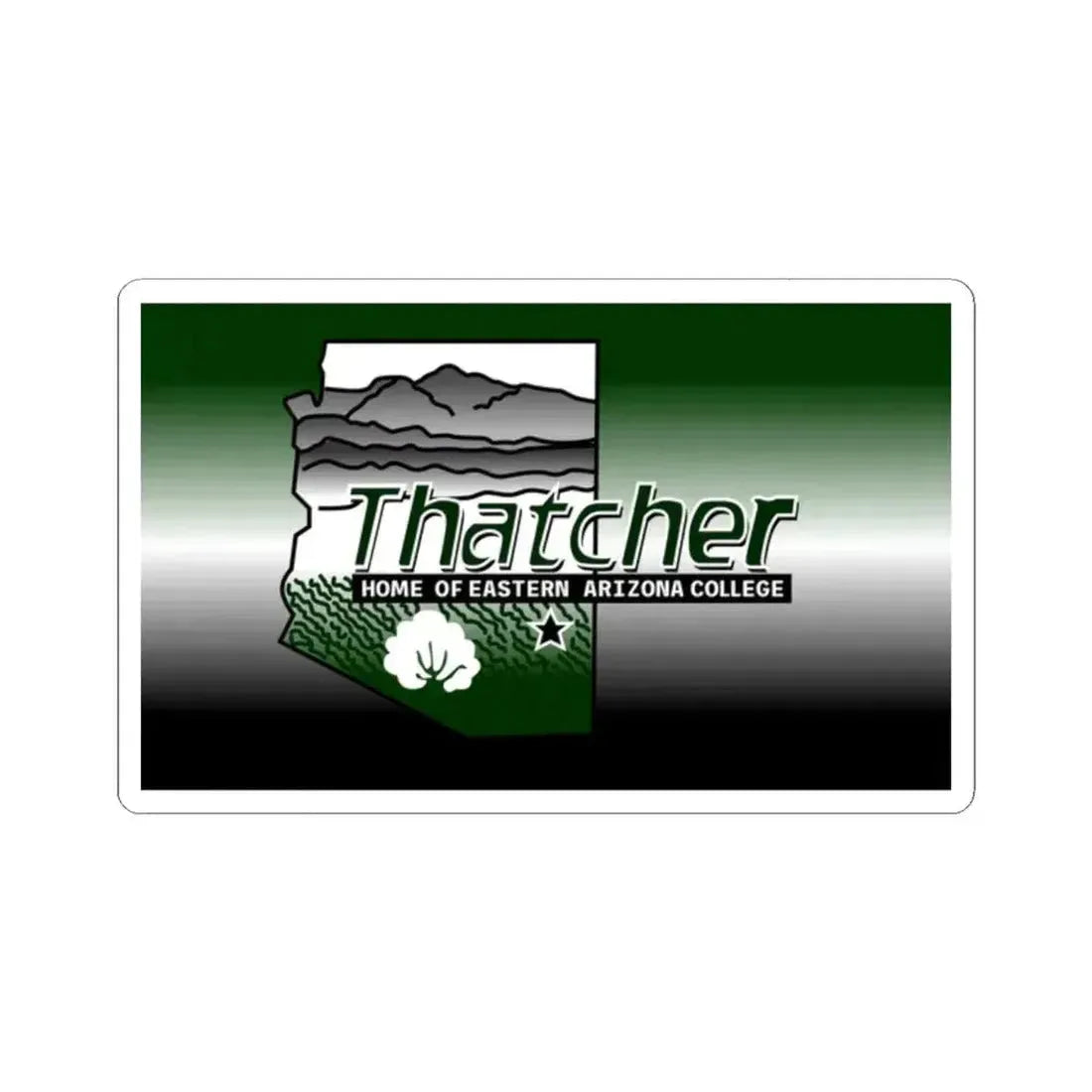 Flag of Thatcher Arizona (United States) STICKER Vinyl Kiss-Cut Decal 2 Inch White - The Sticker Space
