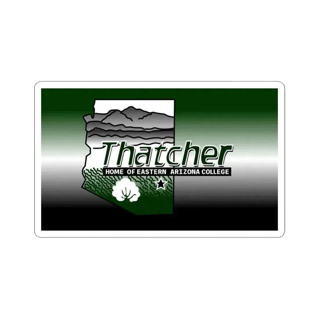 Flag of Thatcher Arizona (United States) STICKER Vinyl Kiss-Cut Decal 3 Inch White - The Sticker Space