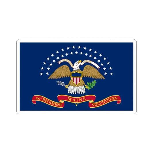 Flag of the 20th Maine Volunteer Infantry Regiment (United States) STICKER Vinyl Kiss-Cut Decal 2 Inch White - The Sticker Space