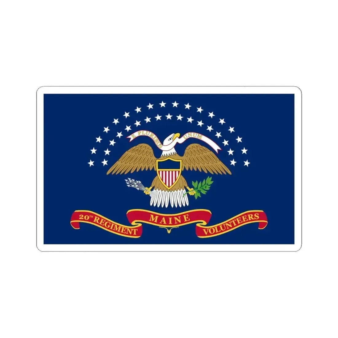 Flag of the 20th Maine Volunteer Infantry Regiment (United States) STICKER Vinyl Kiss-Cut Decal 6 Inch White - The Sticker Space