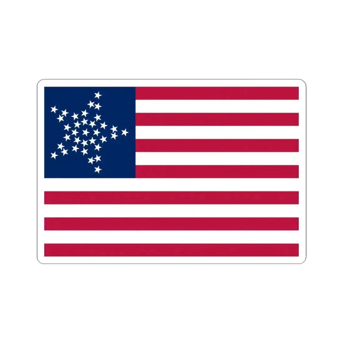 Flag of the 8th New York Infantry Regiment Obverse (United States) STICKER Vinyl Kiss-Cut Decal 4 Inch White - The Sticker Space