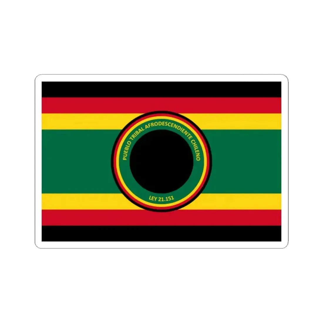 Flag of the Afro-Chilean tribal people (Chile) STICKER Vinyl Kiss-Cut Decal 2 Inch White - The Sticker Space