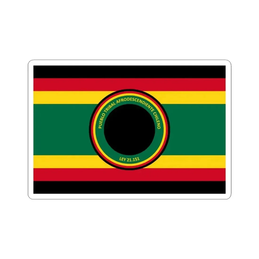 Flag of the Afro-Chilean tribal people (Chile) STICKER Vinyl Kiss-Cut Decal 3 Inch White - The Sticker Space