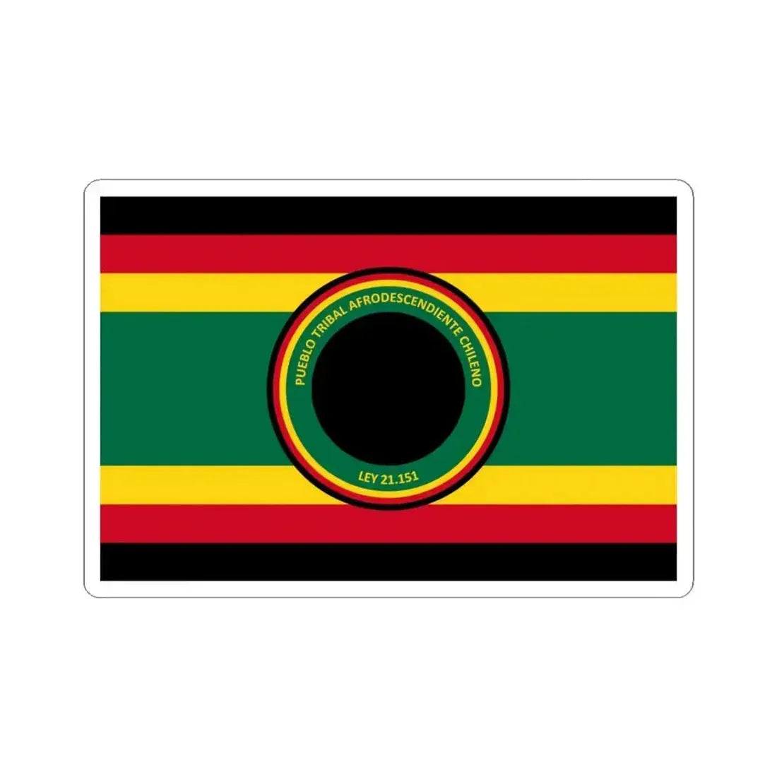 Flag of the Afro-Chilean tribal people (Chile) STICKER Vinyl Kiss-Cut Decal 4 Inch White - The Sticker Space