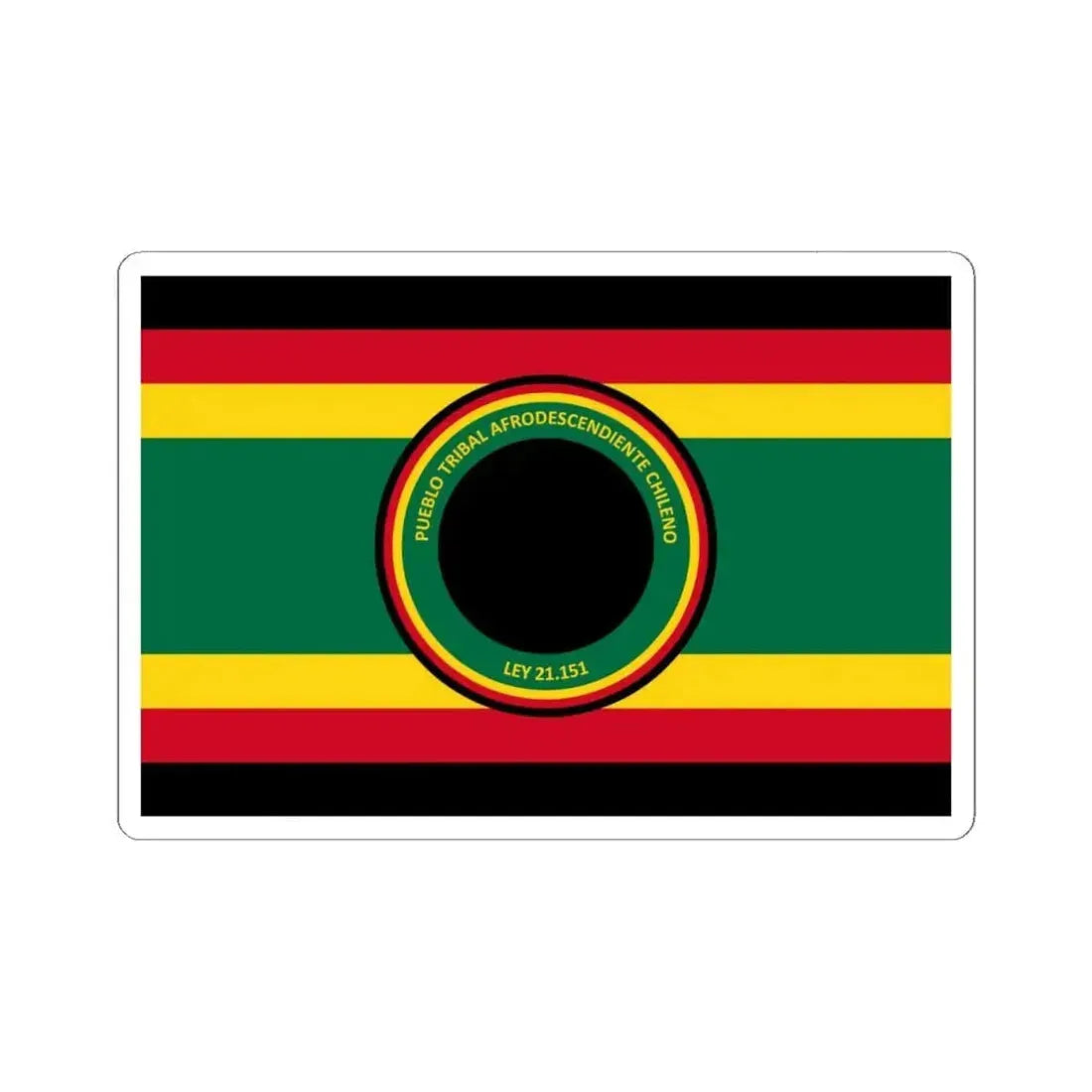 Flag of the Afro-Chilean tribal people (Chile) STICKER Vinyl Kiss-Cut Decal 6 Inch White - The Sticker Space