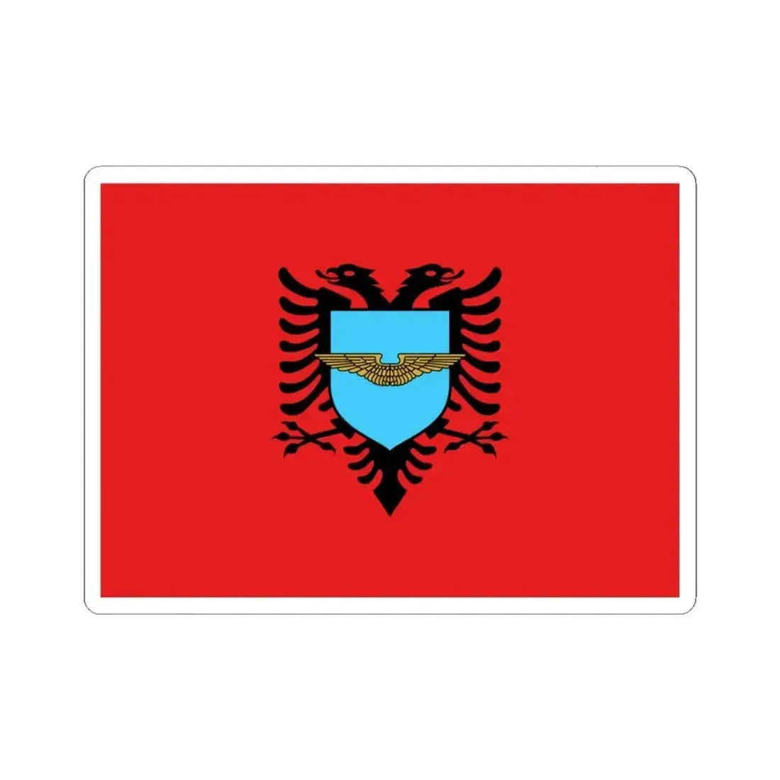 Flag of the Albanian Air Forces (Albania) STICKER Vinyl Kiss-Cut Decal 3 Inch White - The Sticker Space