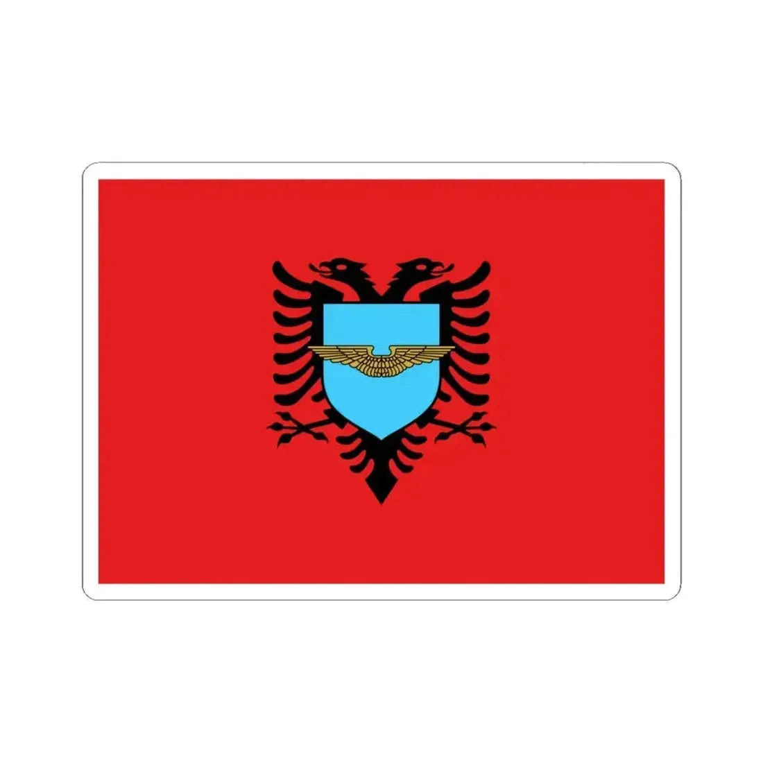 Flag of the Albanian Air Forces (Albania) STICKER Vinyl Kiss-Cut Decal 4 Inch White - The Sticker Space