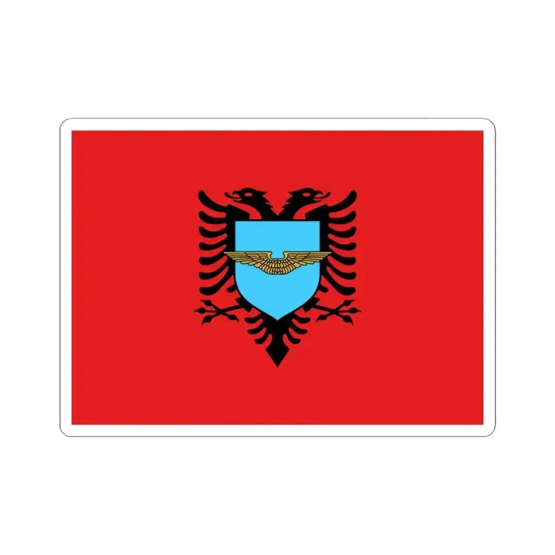 Flag of the Albanian Air Forces (Albania) STICKER Vinyl Kiss-Cut Decal 6 Inch White - The Sticker Space
